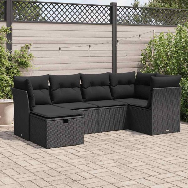 Loungeset Met Kussens Poly Rattan - Afbeelding 25