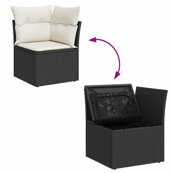 Loungeset Met Kussens Poly Rattan - Afbeelding 7