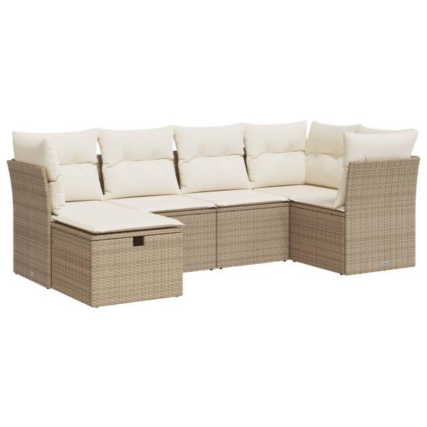 Loungeset Met Kussens Poly Rattan - Afbeelding 2