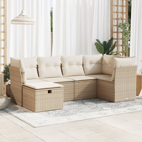 Loungeset Met Kussens Poly Rattan - Afbeelding 21