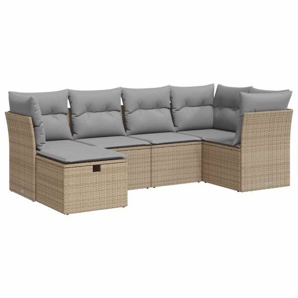 Loungeset Met Kussens Poly Rattan - Afbeelding 2