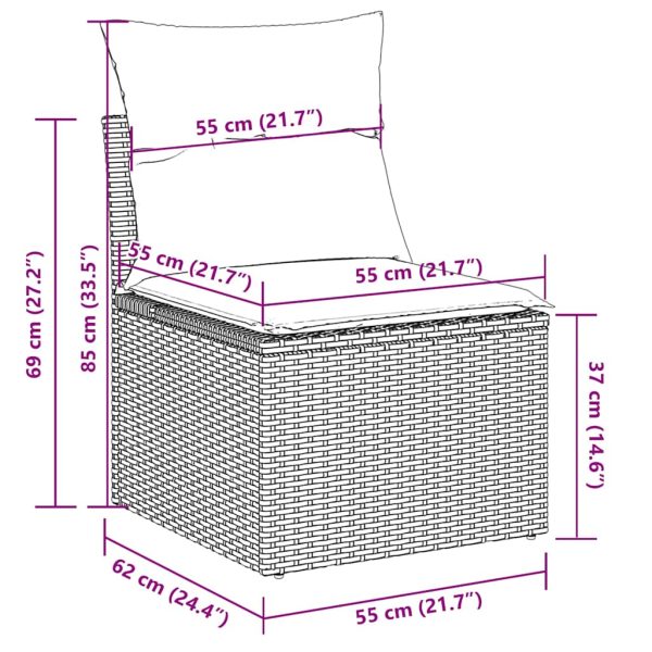 Loungeset Met Kussens Poly Rattan - Afbeelding 12