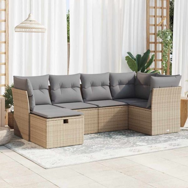 Loungeset Met Kussens Poly Rattan - Afbeelding 23