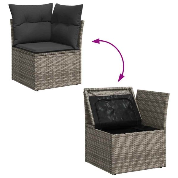 Loungeset Met Kussens Poly Rattan - Afbeelding 7