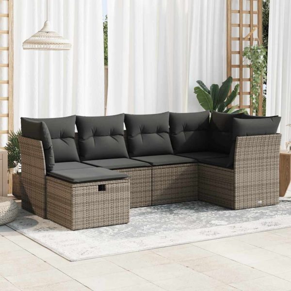 Loungeset Met Kussens Poly Rattan - Afbeelding 22