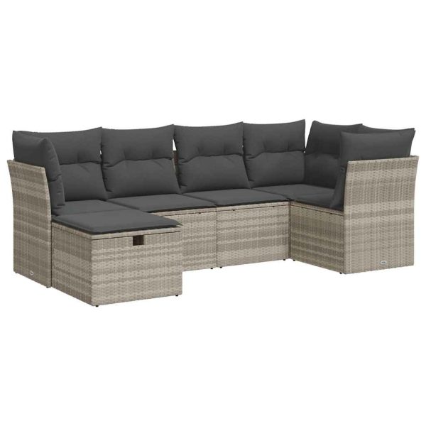 Loungeset Met Kussens Poly Rattan - Afbeelding 2