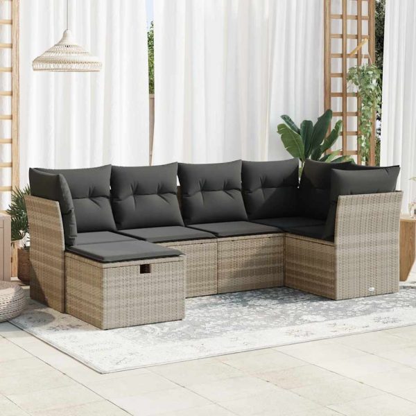 Loungeset Met Kussens Poly Rattan - Afbeelding 24