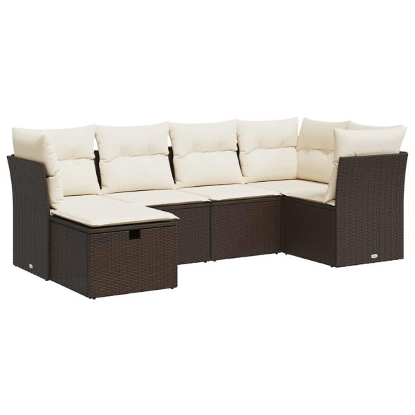 Loungeset Met Kussens Poly Rattan - Afbeelding 2