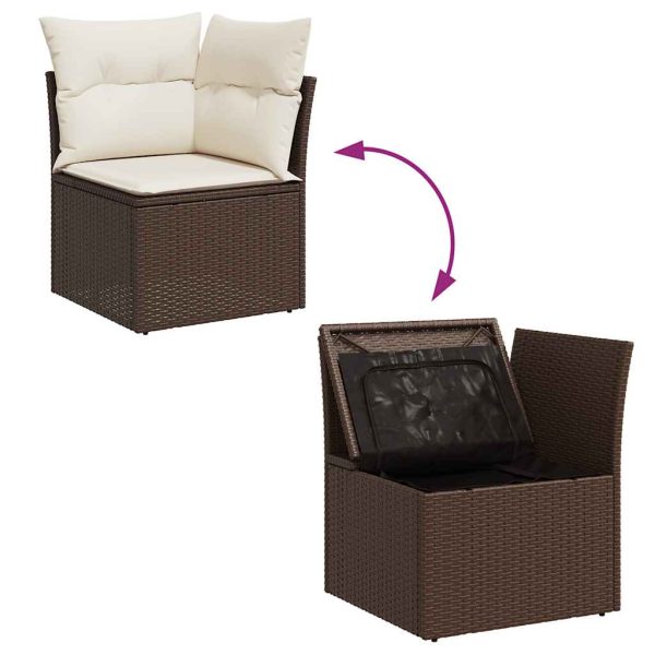 Loungeset Met Kussens Poly Rattan - Afbeelding 7