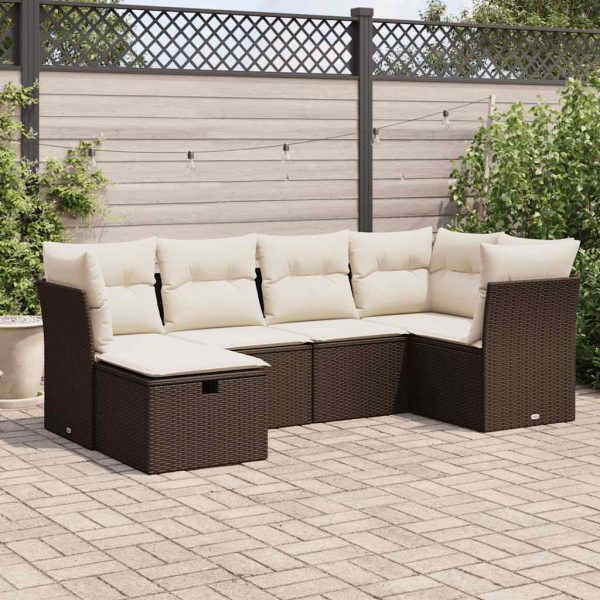 Loungeset Met Kussens Poly Rattan - Afbeelding 20