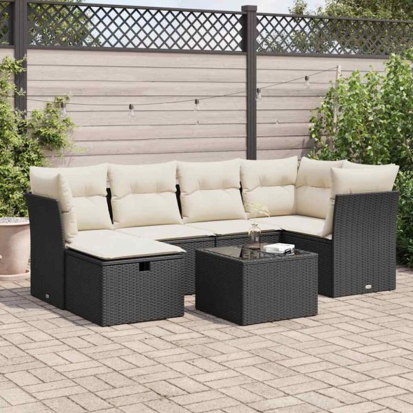 Loungeset Met Kussens Poly Rattan - Afbeelding 16