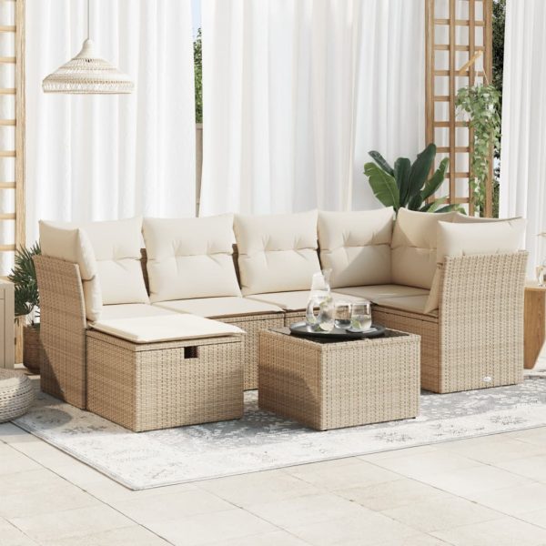 Loungeset Met Kussens Poly Rattan - Afbeelding 19