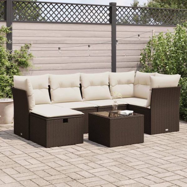 Loungeset Met Kussens Poly Rattan - Afbeelding 15