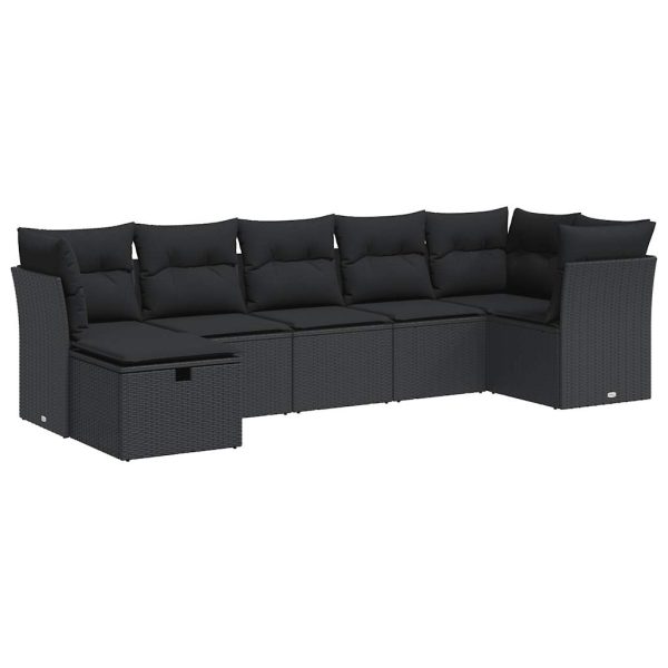 Loungeset Met Kussens Poly Rattan - Afbeelding 2