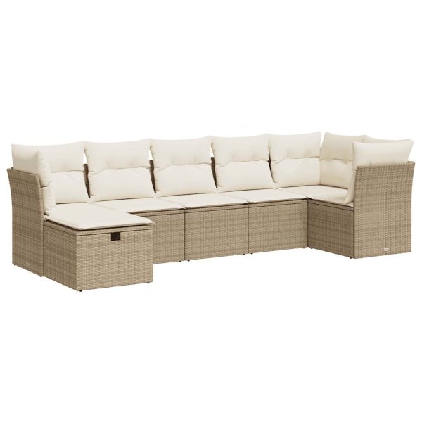 Loungeset Met Kussens Poly Rattan - Afbeelding 2