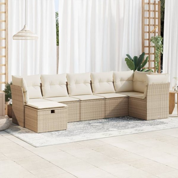 Loungeset Met Kussens Poly Rattan - Afbeelding 24