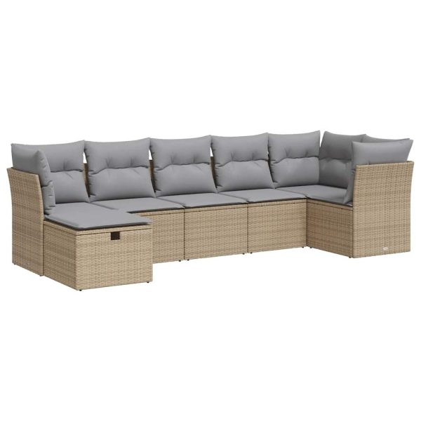 Loungeset Met Kussens Poly Rattan - Afbeelding 2