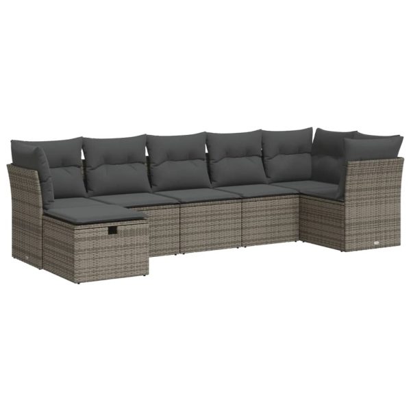 Loungeset Met Kussens Poly Rattan - Afbeelding 2