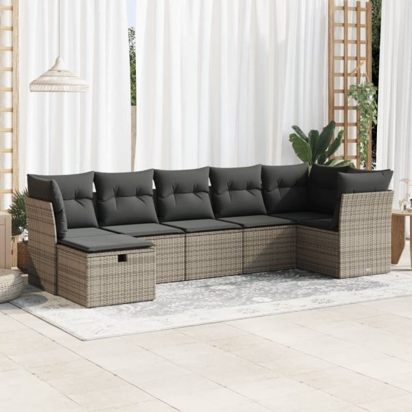 Loungeset Met Kussens Poly Rattan - Afbeelding 24