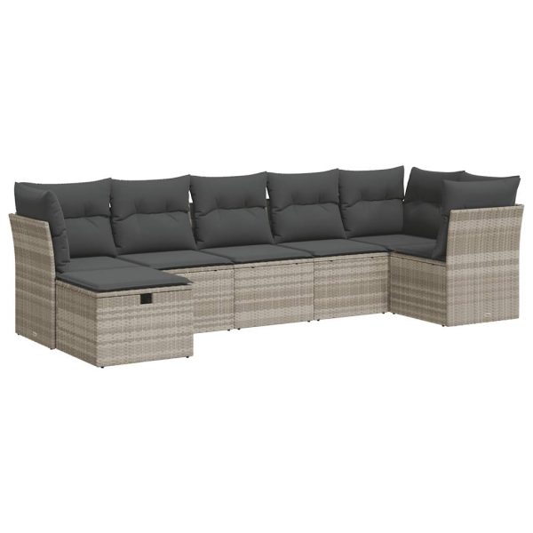 Loungeset Met Kussens Poly Rattan - Afbeelding 2