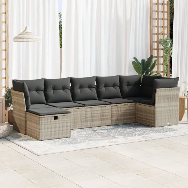 Loungeset Met Kussens Poly Rattan - Afbeelding 25