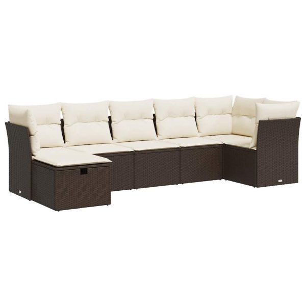 Loungeset Met Kussens Poly Rattan - Afbeelding 2