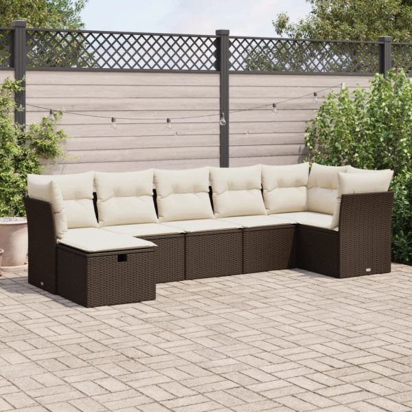 Loungeset Met Kussens Poly Rattan - Afbeelding 22