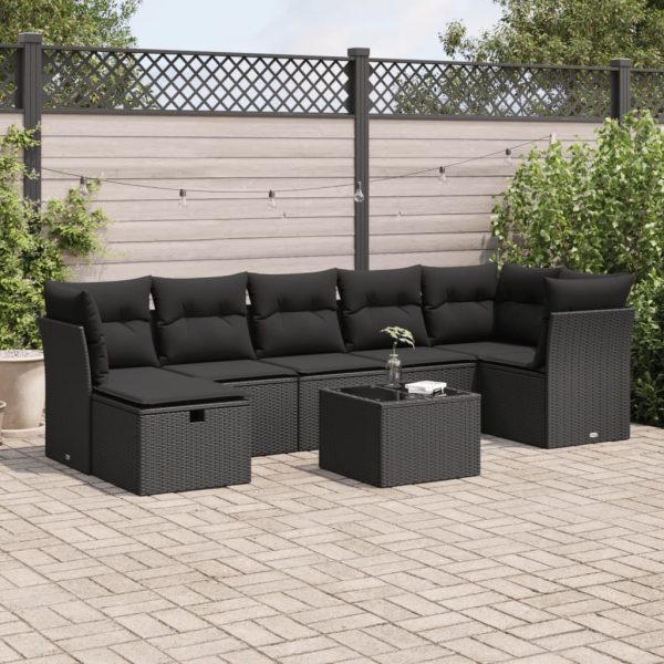 Loungeset Met Kussens Poly Rattan - Afbeelding 15