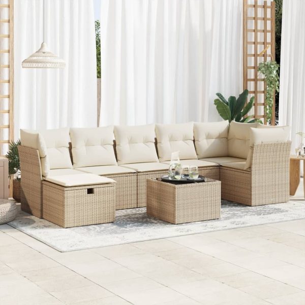 Loungeset Met Kussens Poly Rattan - Afbeelding 16