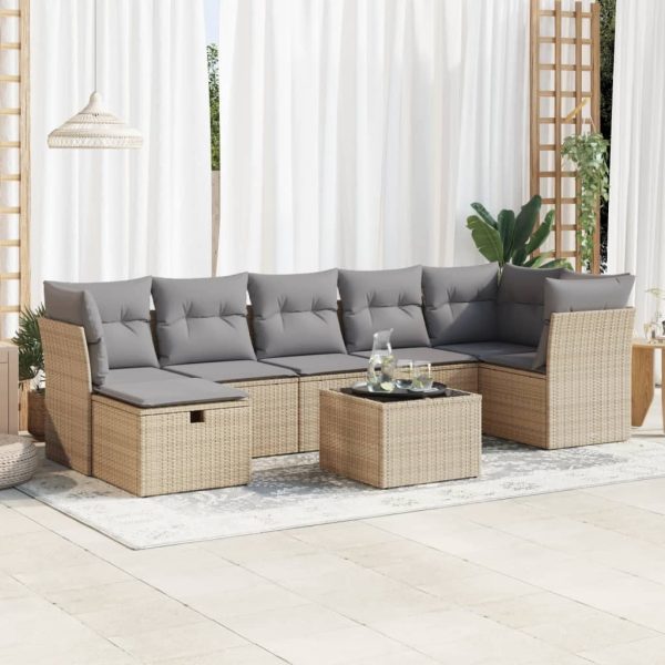 Loungeset Met Kussens Poly Rattan - Afbeelding 13