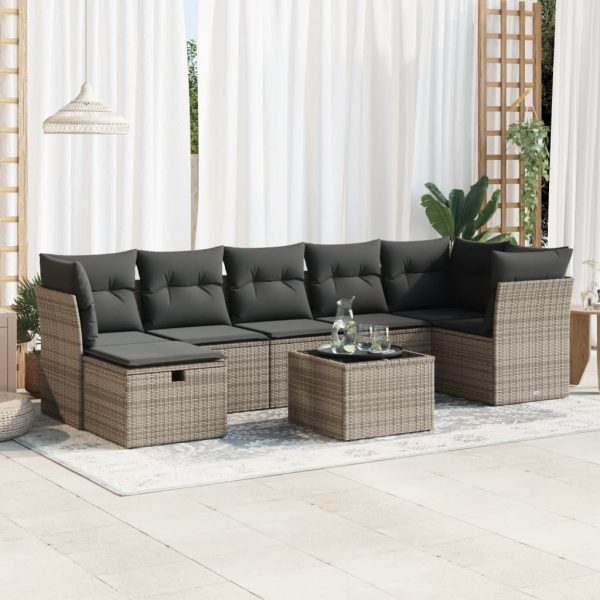 Loungeset Met Kussens Poly Rattan - Afbeelding 17