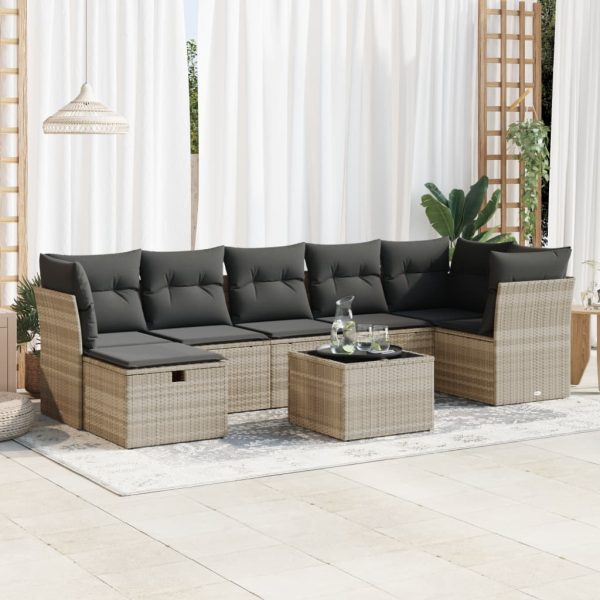 Loungeset Met Kussens Poly Rattan - Afbeelding 14