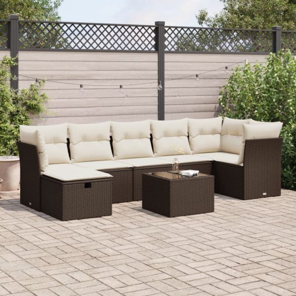 Loungeset Met Kussens Poly Rattan - Afbeelding 18