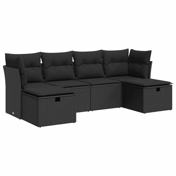 Loungeset Met Kussens Poly Rattan - Afbeelding 2