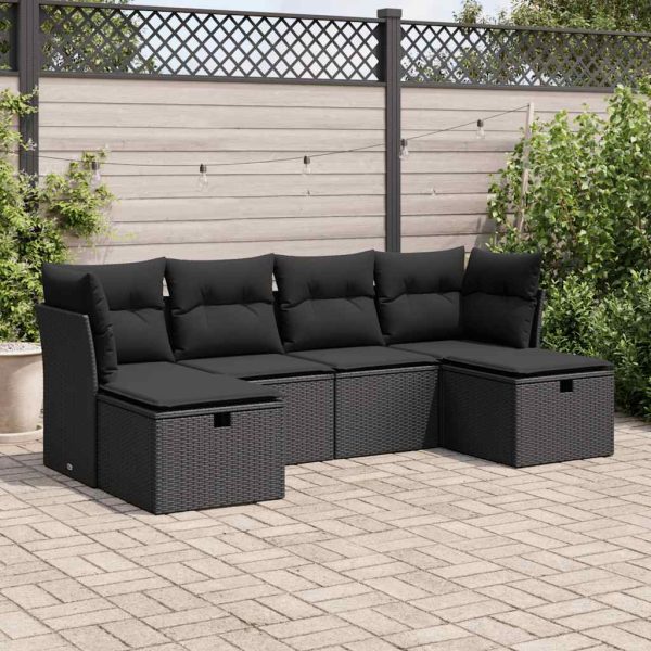 Loungeset Met Kussens Poly Rattan