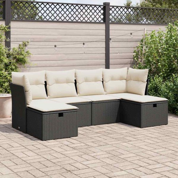 Loungeset Met Kussens Poly Rattan - Afbeelding 15