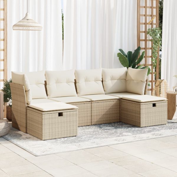 Loungeset Met Kussens Poly Rattan - Afbeelding 17