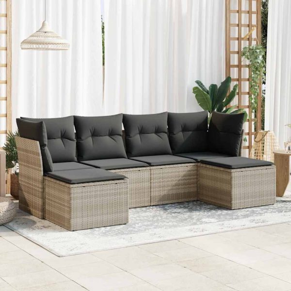 Loungeset Met Kussens Poly Rattan - Afbeelding 18