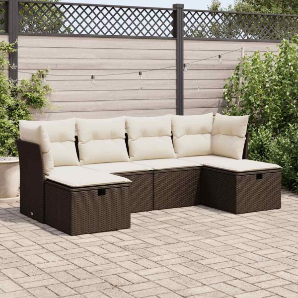 Loungeset Met Kussens Poly Rattan - Afbeelding 16