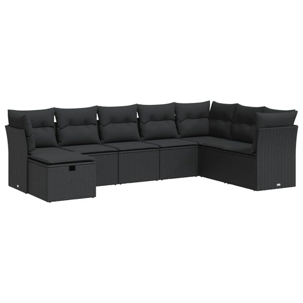 Loungeset Met Kussens Poly Rattan - Afbeelding 2