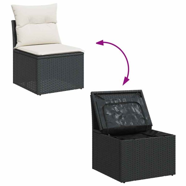 Loungeset Met Kussens Poly Rattan - Afbeelding 6