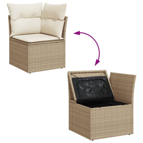 Loungeset Met Kussens Poly Rattan - Afbeelding 7