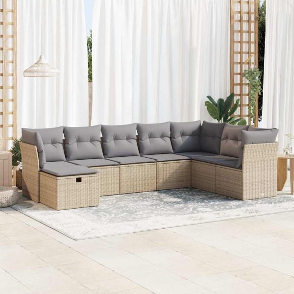 Loungeset Met Kussens Poly Rattan - Afbeelding 23