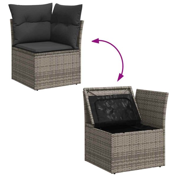 Loungeset Met Kussens Poly Rattan - Afbeelding 7