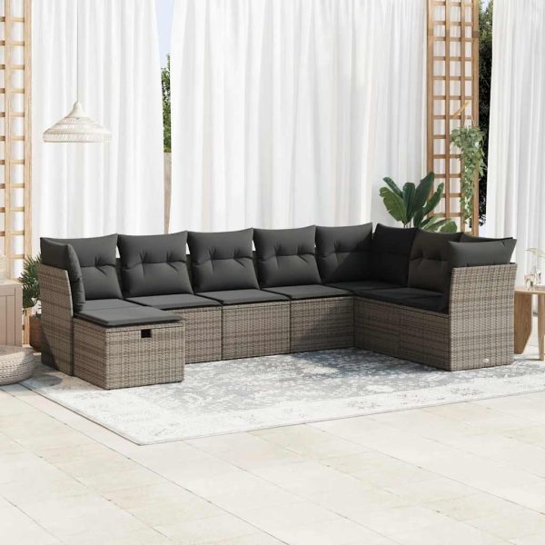 Loungeset Met Kussens Poly Rattan - Afbeelding 22