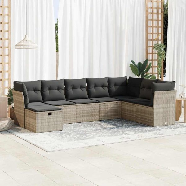 Loungeset Met Kussens Poly Rattan - Afbeelding 24