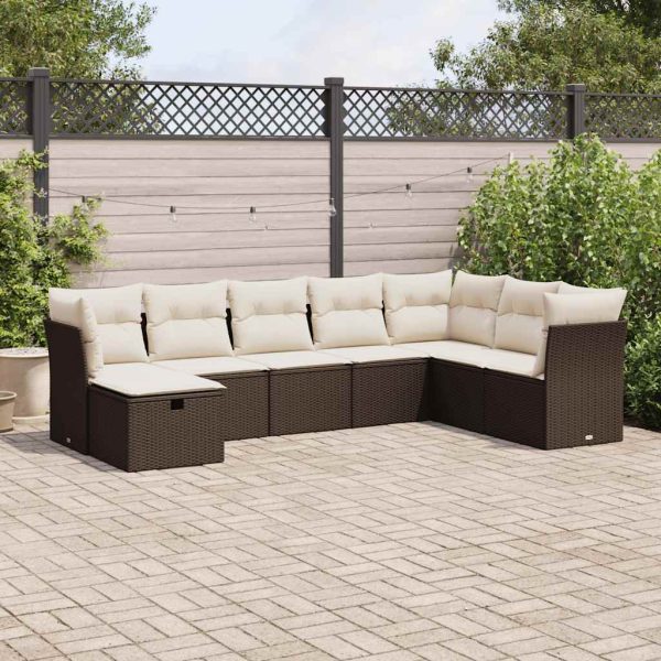 Loungeset Met Kussens Poly Rattan - Afbeelding 20