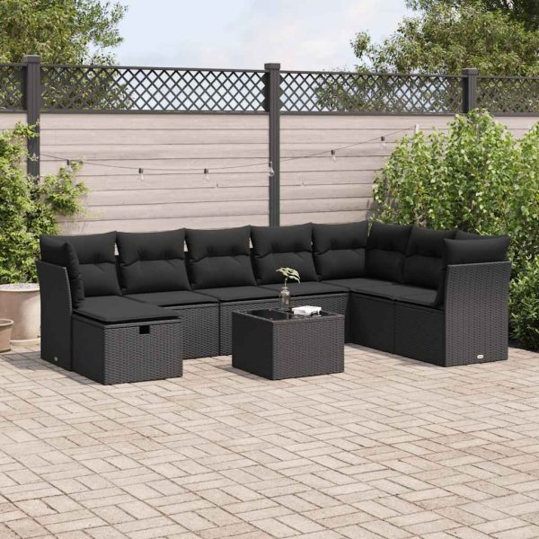 Loungeset Met Kussens Poly Rattan - Afbeelding 16