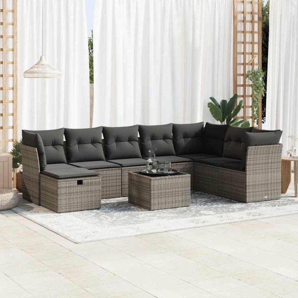 Loungeset Met Kussens Poly Rattan - Afbeelding 17