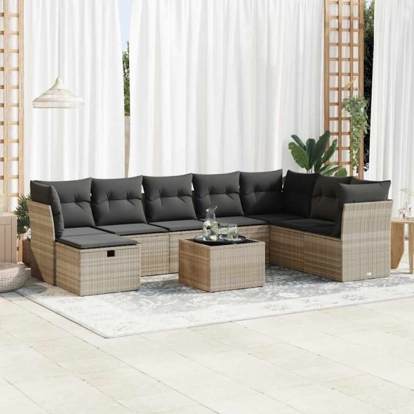 Loungeset Met Kussens Poly Rattan - Afbeelding 15